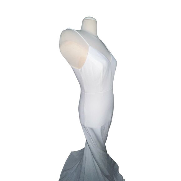 Lulus Feeling of Forever White Sleeveless Mermaid Maxi Dress Sz Medium White - Picture 14 of 14